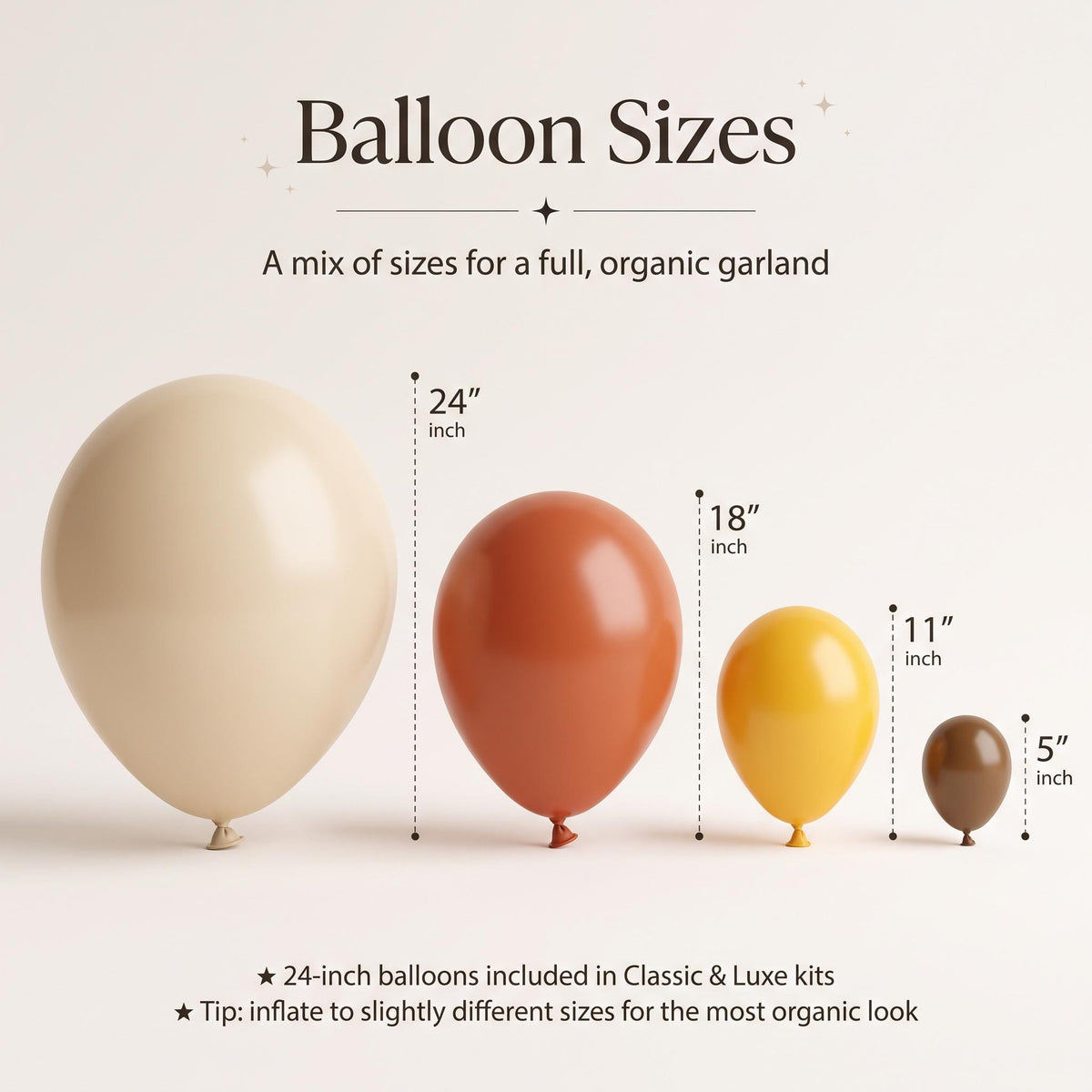 24, 18, 11 and 5 inch balloons in the Chill Capybara (Pink Daisy) kit colors