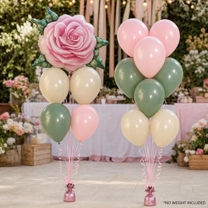 Baby In Bloom foil balloon bouquet and latex-only balloon bouquet