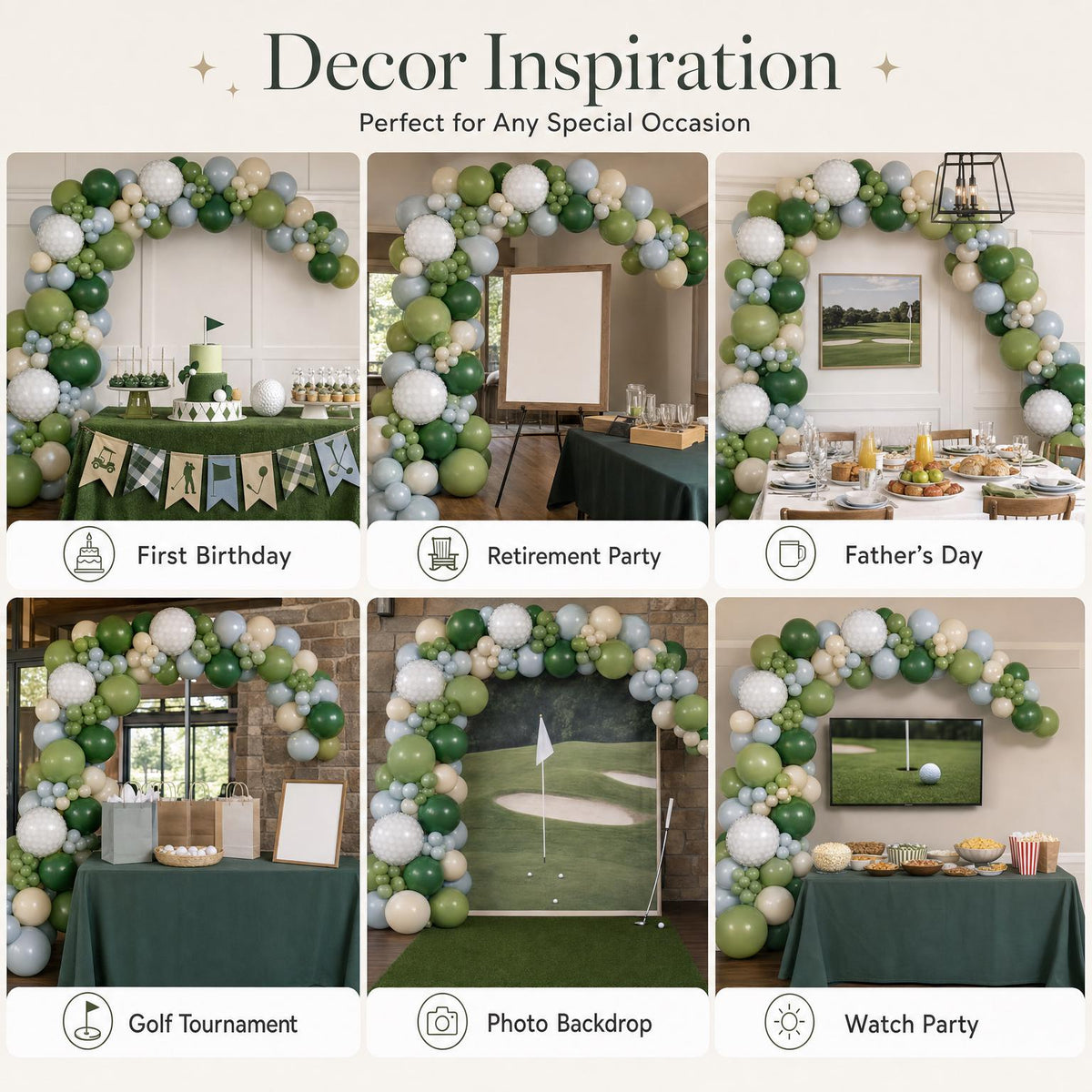Six ways to style the Hole In One (Golf) balloon garland