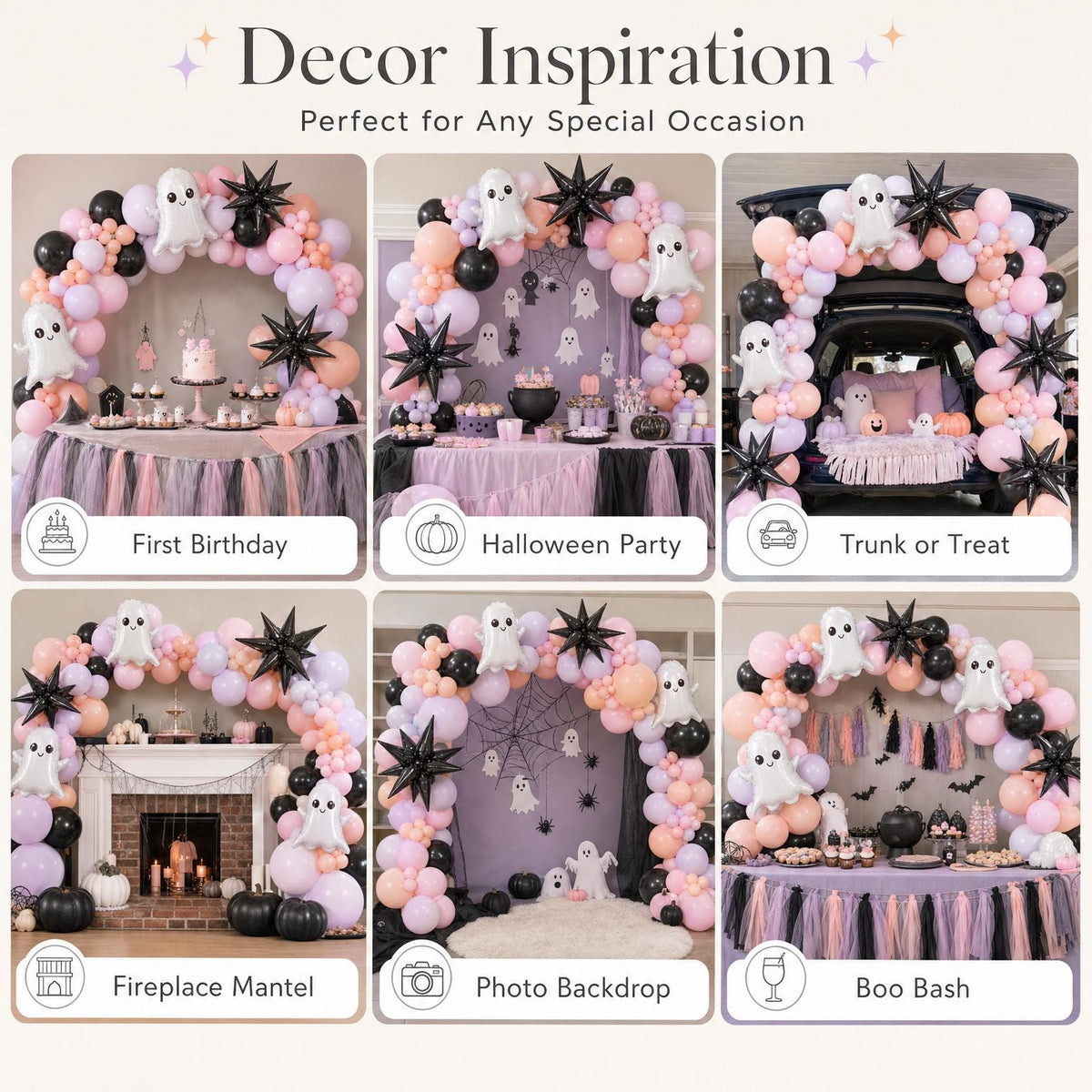 Six ways to style the Spooky One balloon garland