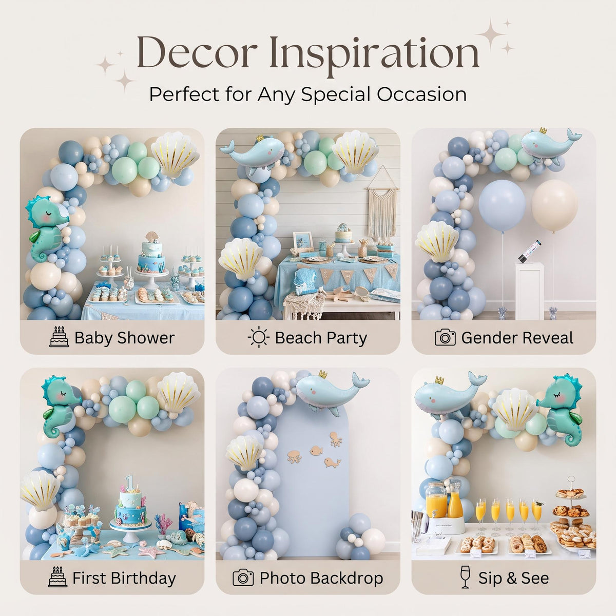 Six ways to style the Sea You Soon (Blue) balloon garland