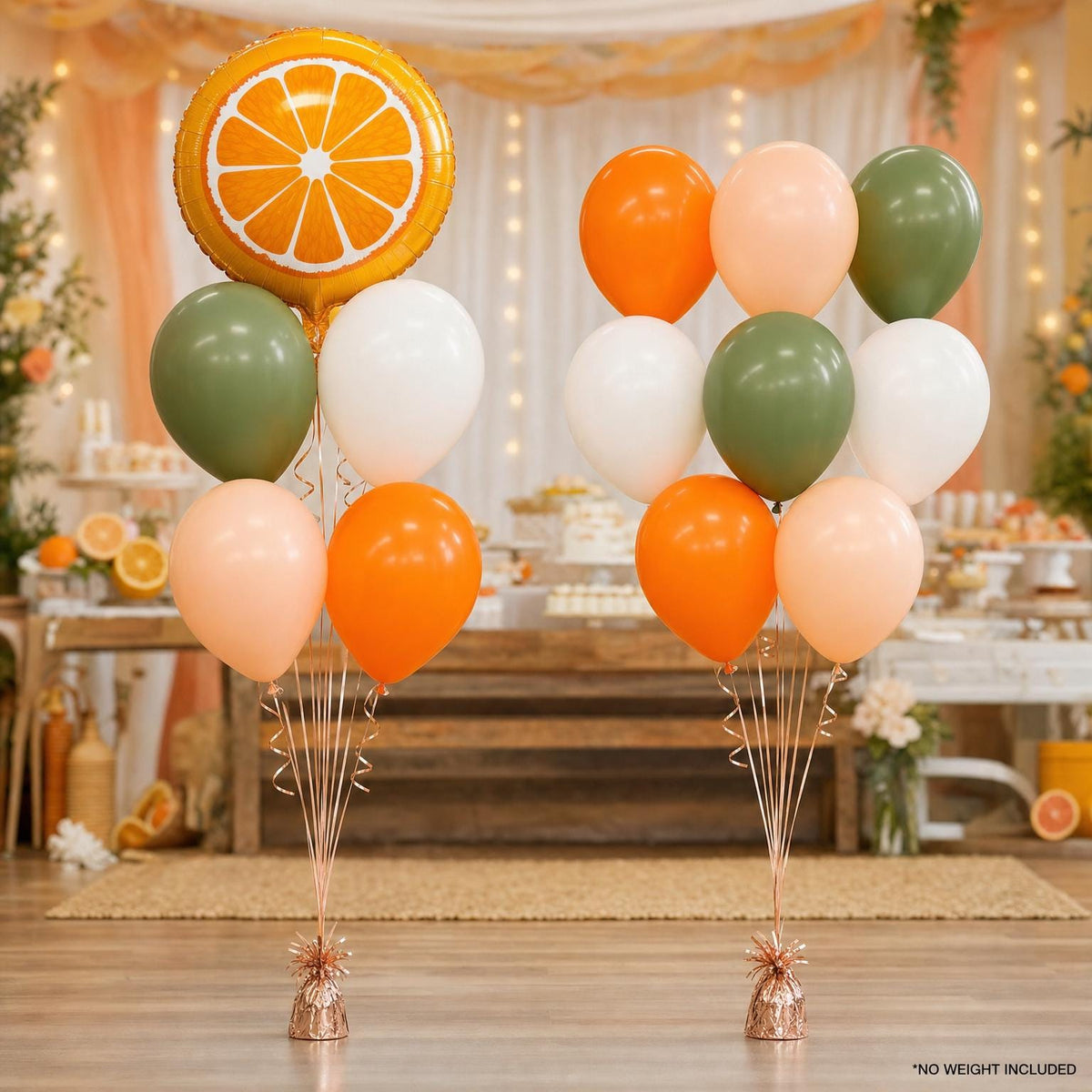 A Little Cutie On The Way foil balloon bouquet and latex-only balloon bouquet