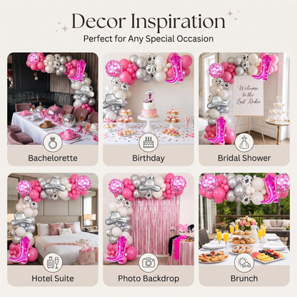 Six ways to style the Disco Cowgirl (Last Rodeo) balloon garland