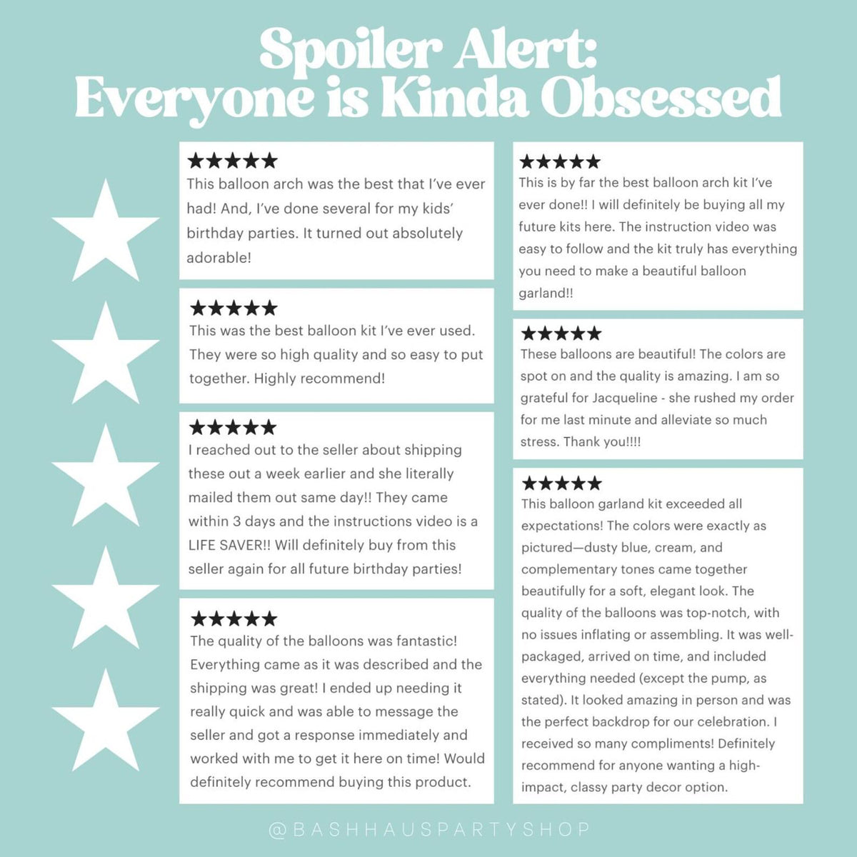 Customer reviews of our DIY balloon garland kits