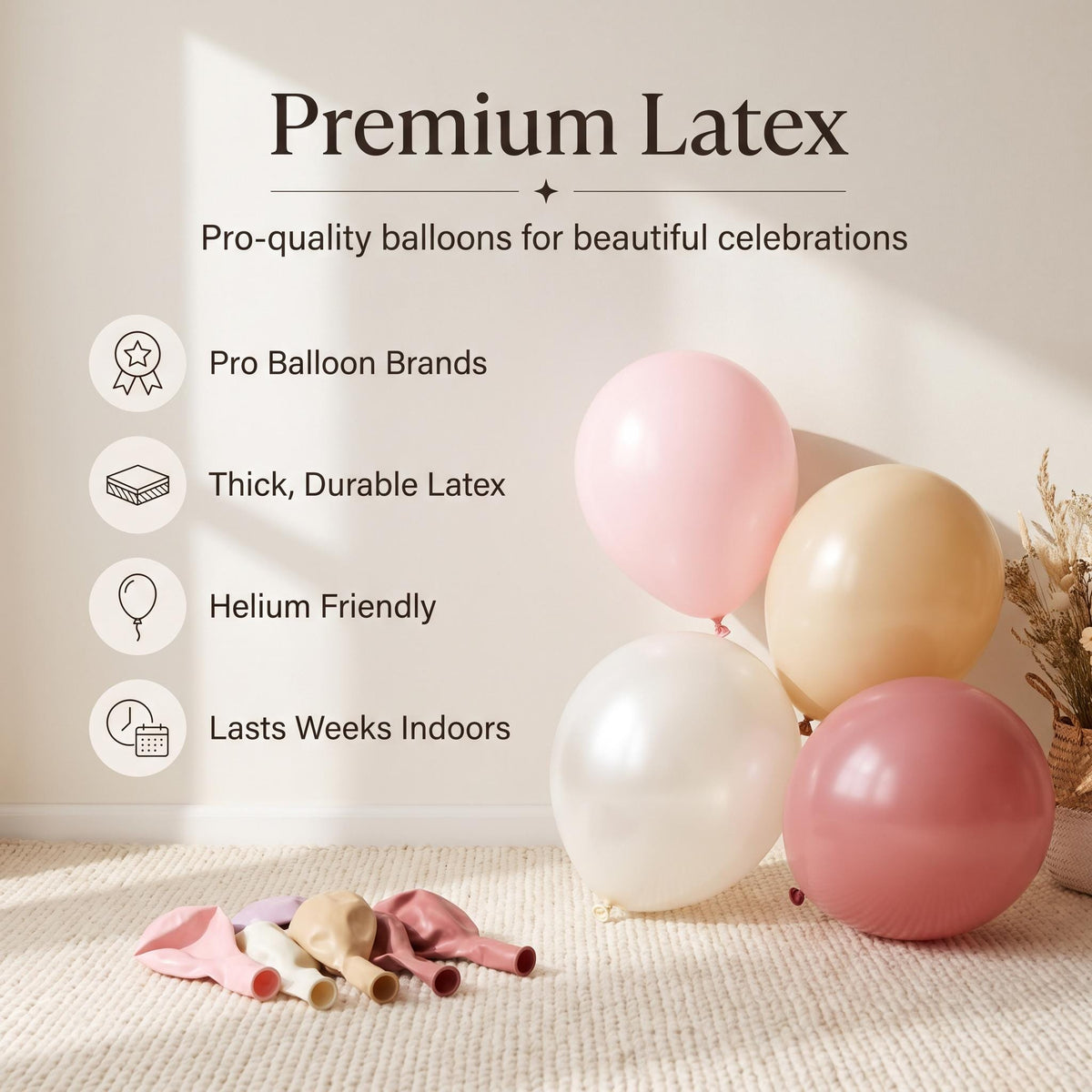 Premium latex balloons in the Sea You Soon (Pink) kit colors