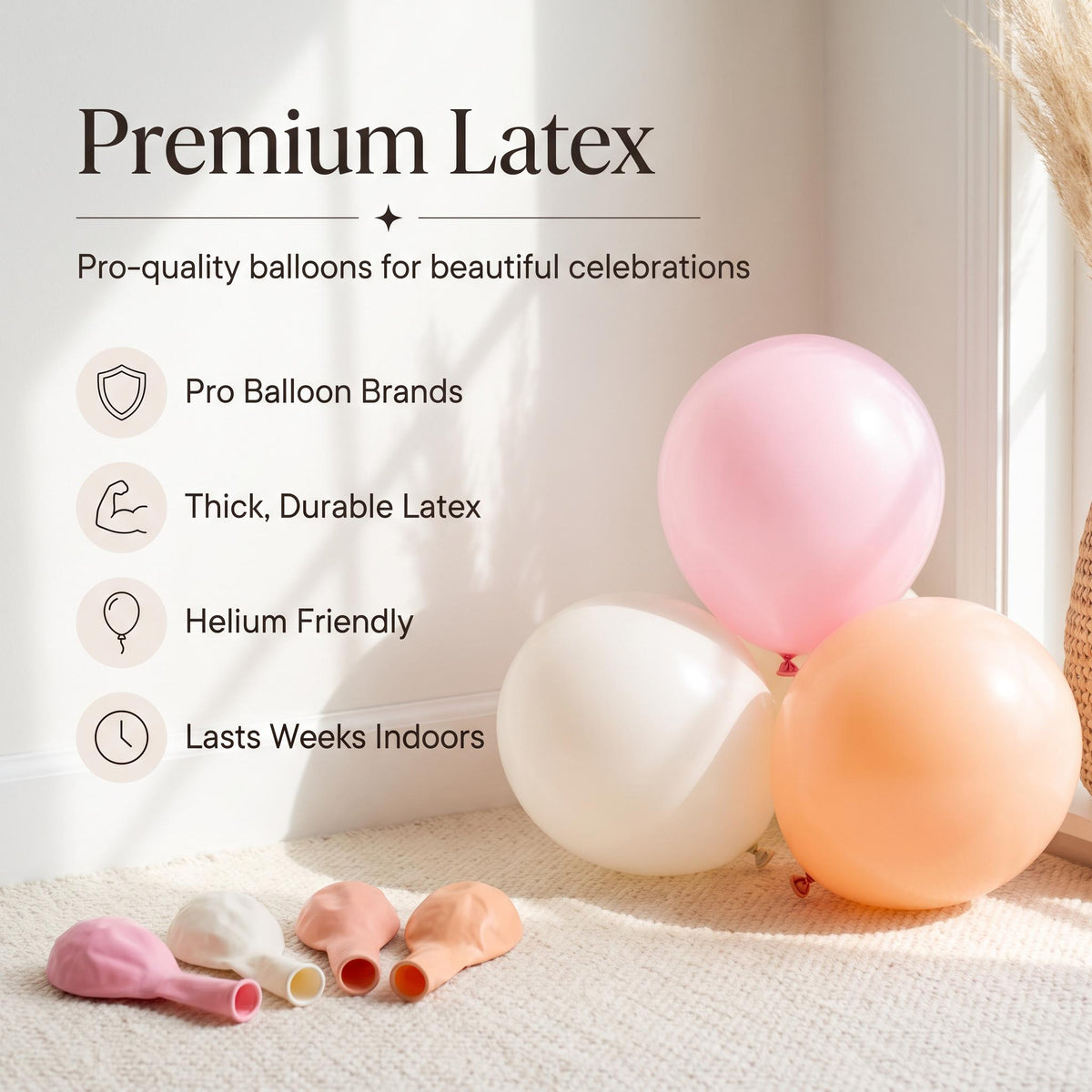 Premium latex balloons in the A Little Pumpkin Is On The Way kit colors