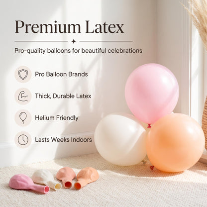 Premium latex balloons in the A Little Pumpkin Is On The Way kit colors