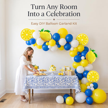 Amalfi Coast balloon garland party setup