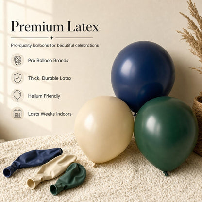 Premium latex balloons in the Preppy Teddy Bear kit colors