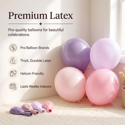 Premium latex balloons in the Purple Butterfly kit colors