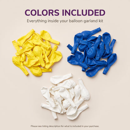 Latex colors and foil balloons included in the Amalfi Coast balloon garland kit