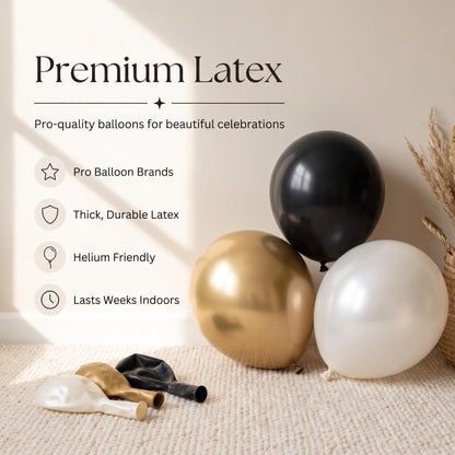 Premium latex balloons in the Cheers To 2027 kit colors