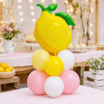 Freshly Squeezed balloon tower: 8 latex balloons topped with a Full Lemon foil