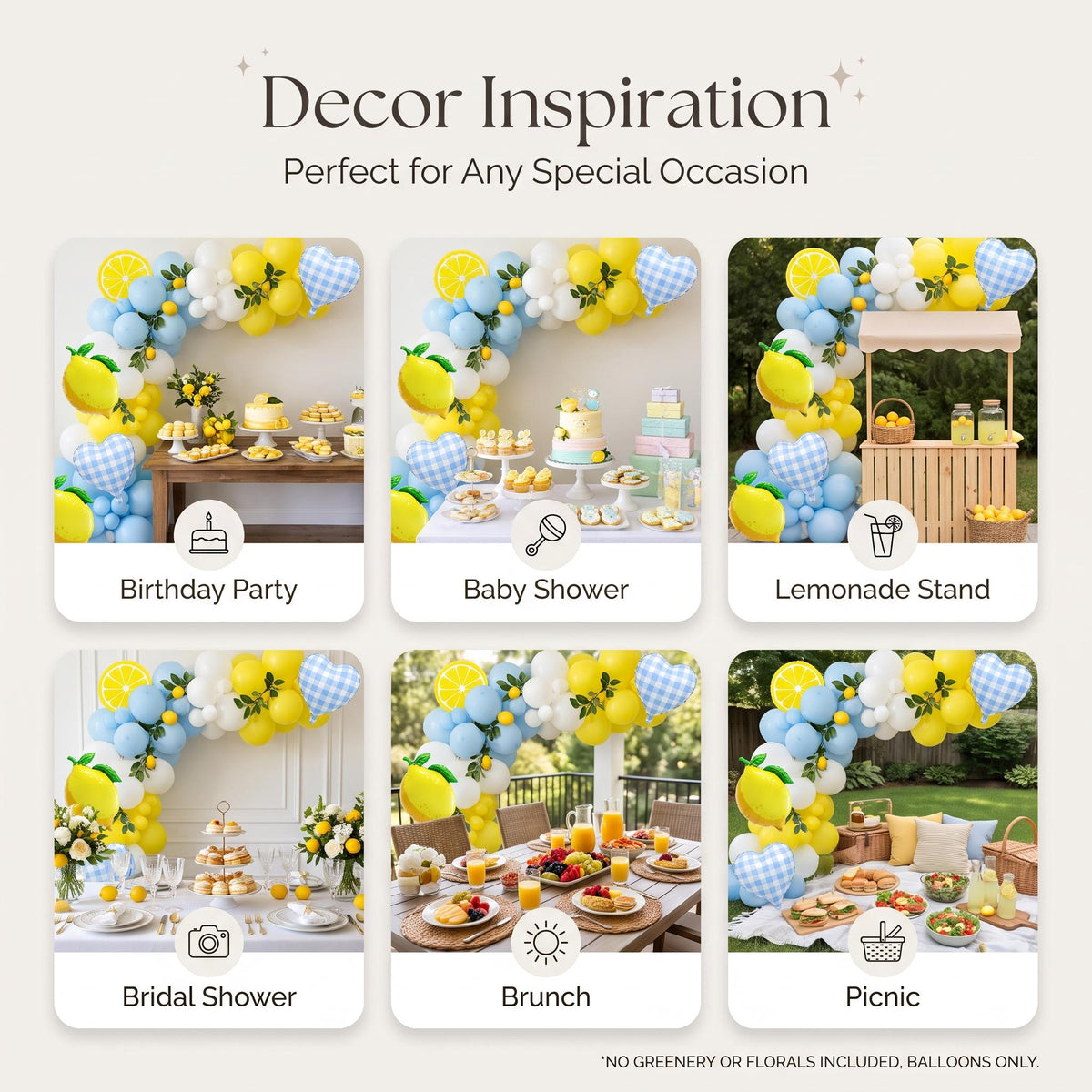 Six ways to style the Freshly Squeezed (Blue) balloon garland